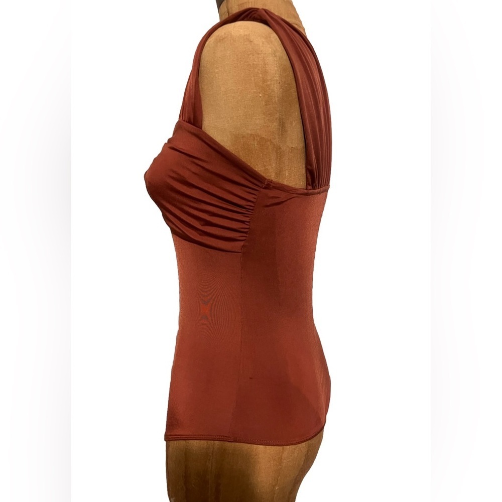Express Rust One-Shoulder Bodysuit Like New! S - Picture 4 of 8